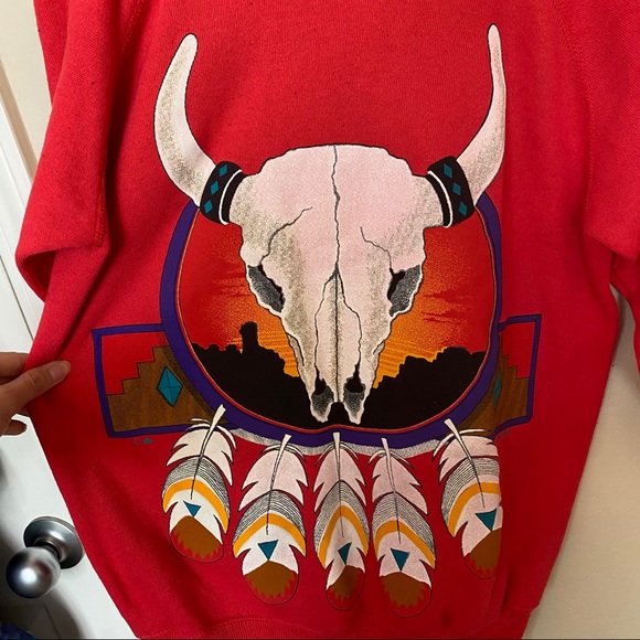 VINTAGE Hanes southwestern crewneck sweatshirt - Picture 6 of 14